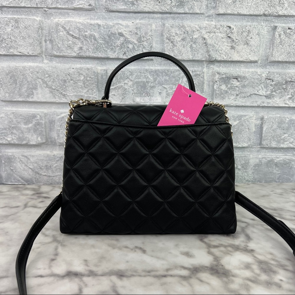 Kate Spade Natalia Quilted Leather Top Handle Satchel Crossbody & Medium Wallet - Picture 5 of 16